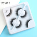 MAANGE MAGEFY 3Pair Reusable Handmade 3D Fake Mink False Eyelash set. 