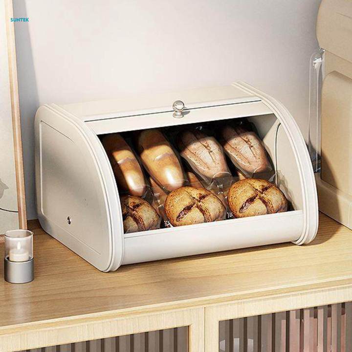 Roll Bread Box Multipurpose Tea Bags Countertop for Cookies