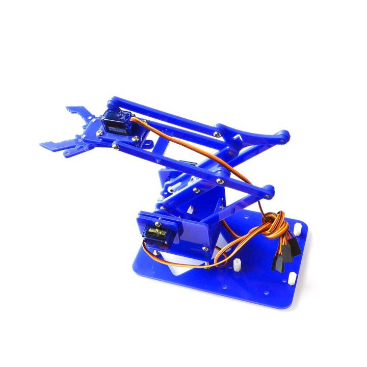 【happy one】4 DOF Unassembly Acrylic Mechanical Arm Robot Manipulator Claw for Arduino Maker Learning DIY Kit Robot