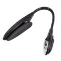 2X Mini Flexible Clip-on Bright Booklight LED Travel Book Reading Lamp White Light Book Holder Small Table Lamp Black. 