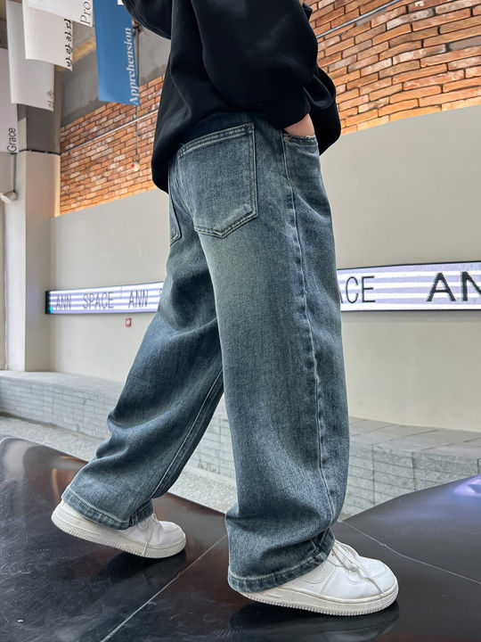 Children's%20clothing%20boys%20fashion%20loose%202024%20new%20trousers%20jeans%20straight%20leg%20pants%20-%20Image%205