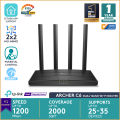 TP-Link Archer C6 V4 - Supports 802.11 AC Standard - Simultaneous 2.4GHz 400 Mbps - MU-MIMO Dual WiFi Router. 