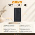 Zays Premium Full-Grain Leather Long Wallet for Men & Women, Slim Wallet 7.4 x 3.5 x 0.5 Inch, 6 Card Slots, Cash Compartment, Zipper Pocket, Mobile Holder Fits 6.9 Inch Phone, Formal & Casual Gift Wallet.