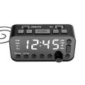 Portable DAB & FM Radio Digital Alarm Clock Dual USB Port Sleep Timer for Office Bedroom Mini Radio with 4-inch LED Display.