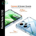 Transparent back cover For Redmi Note 12 5G Luxury transparent Protect Back Cover Soft Case.