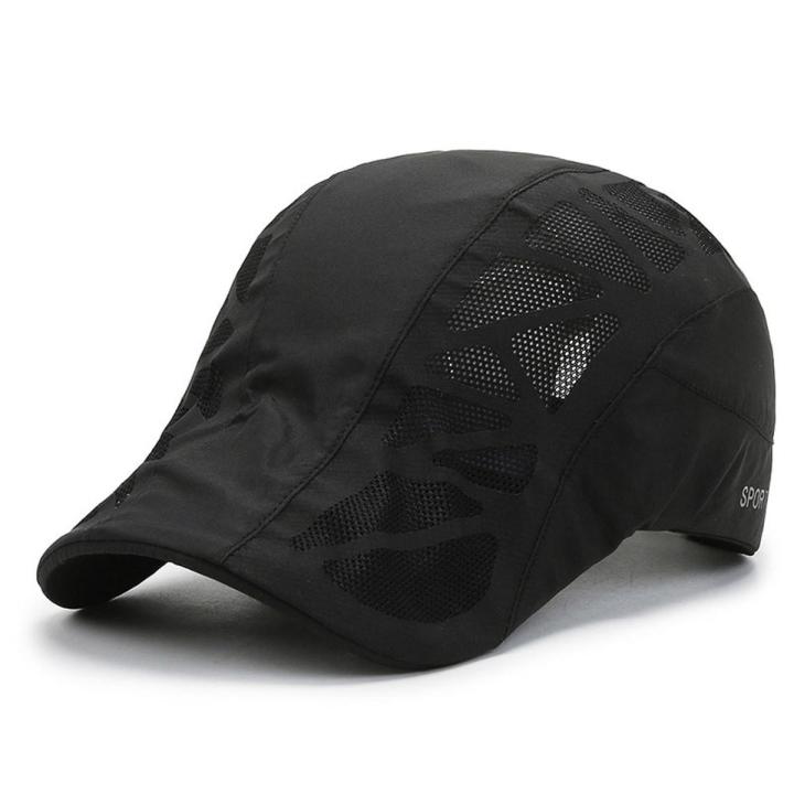 【KuaKe Mall】Summer Beret Hat For Men Women Quick-drying Running Cap Gatsby Hat Adjustable Breathable Mesh Caps Unisex Outdoor Sports Sun Hat