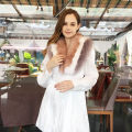 Autumn and winter long imitation fur fox fur bridal evening dress with thick shawl cloak scarf female fur collar scarf.