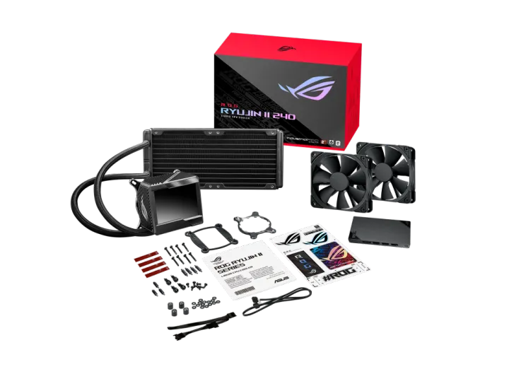 ASUS%20ROG%20Ryujin%20II%20240%20All-In-One%20Liquid%20CPU%20Cooler%20-%20240mm%20Radiator%20-%203.5"%20Color%20LCD%20-%20Compatible%20with%20Intel%20LGA1700,1200%20&%20AM4%20socket%20-%20Image%208