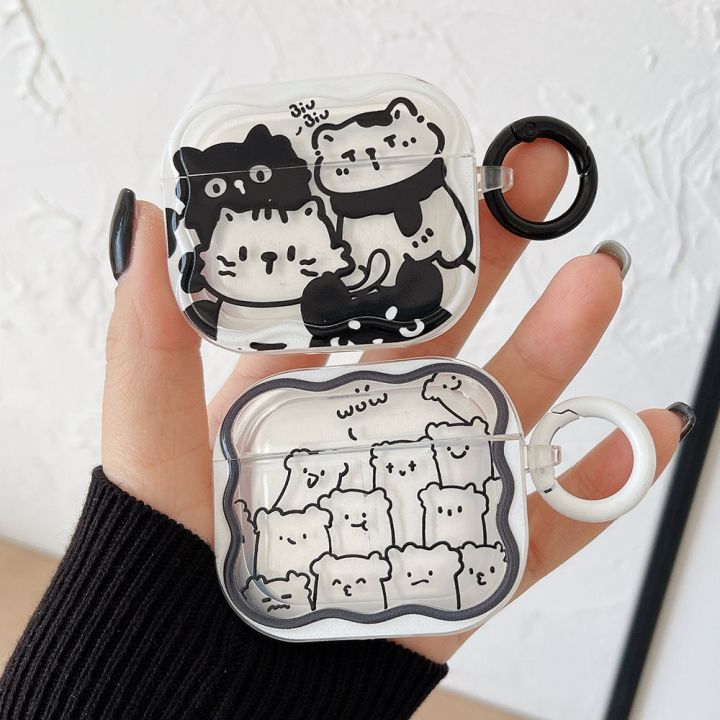For%20Airpods%20Pro%202%20Wavy%20Earphone%20Case%20Cartoon%20Cute%20Black%20White%20Line%20Stripe%20Cat%20Silicone%20Shell%20For%20Airpods%201%203%20Transparent%20Headset%20BruberryBe%20-%20Image%202