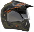 Vega Off Road Secret Full Face Helmet (Dull Black and Green, L). 