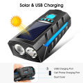 【Xiaofeng】Outtobe Bicycle Lamp Cycling Headlight Horn 2-In-1 Solar Headlight With Speaker Cycling Equipment Flashlight Warning Bike Light Waterproof Bicycle Headlights For Night. 