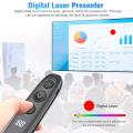 Wireless Presenter Highlighting Magnify LED LCD Mac Digital Pointer Air Mouse Function USB Rechargeable Powerpoint Presentation Clicker.