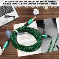 Aluminum Alloy Male To Male Audio Cable Audio Line Color Braided Cable. 