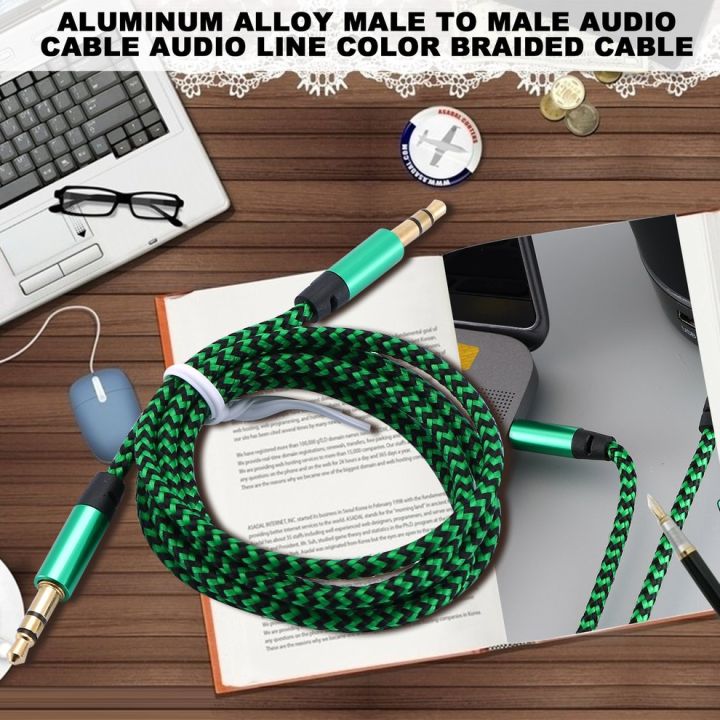 Aluminum%20Alloy%20Male%20To%20Male%20Audio%20Cable%20Audio%20Line%20Color%20Braided%20Cable%20-%20Image%204