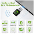 USB WiFi Bluetooth Adapter, Driver Free 300 mbps Dual Band 2.4G/5G Wireless WiFi Dongle Network Card for Laptop Desktop Windows.. 