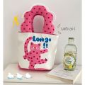 Designer Original Pink Polka Dot Cat Messenger Bag Bucket Bag Shoulder Bag Canvas Bag Handbag Customizable.