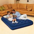 Double Air Bed With Air Pumper- Blue - Bed -Khat - bed.
