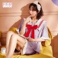Kawaii Pajamas Pyjamas Women Plus Size Cute Princess Style Home Sleepwear Sailor Nightgown Moon Pink Bows Shorts Sets Pajama Set.