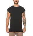 Brand clothing fitness t shirt men fashion extend long tshirt summer gym short sleeve t-shirt cotton bodybuilding Slim fit tops. 