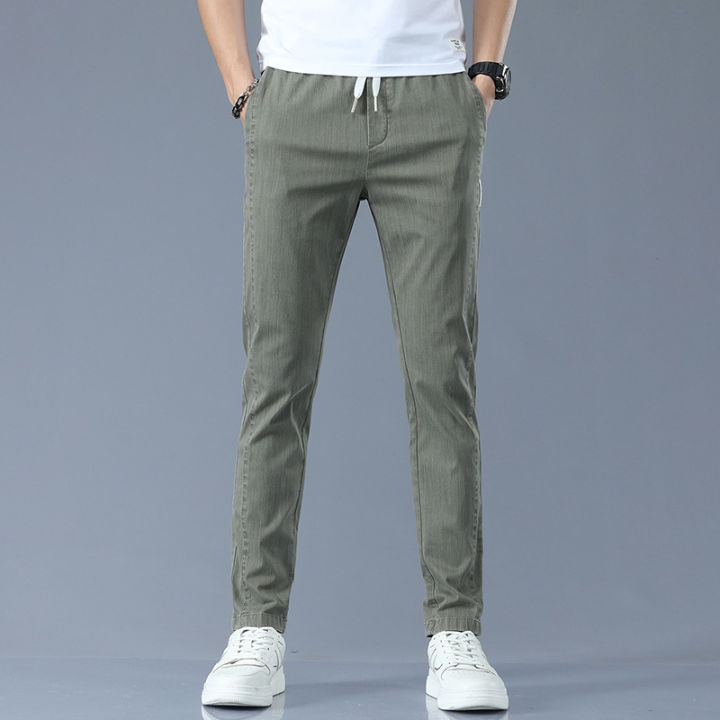 One%20Piece%20Dropshipping%20Summer%20New%20Men's%20Casual%20Pants%20Korean%20Slim-Fit%20Imitation%20Denim%20Straight%20Men's%20Casual%20Elastic%20Waist%20Pants%20-%20Image%209