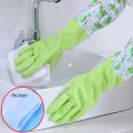 1 Pair Reusable Waterproof Household Gloves Rubber Latex Non-Slip Kitchen Dishwashing Cleaning Winter Thicken Rubber Gloves.