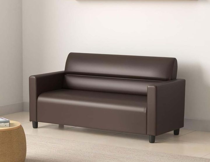 3 Seater Sofa for Living Room, Home, Guest Room Three Seater Luxury Sofa Set for Office Waiting Area, Leather Straight Sofa.  High-Density Foam and Space-Saving Seating, Ideal for Home and Office Use