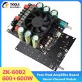 ZK-6002 pure post-stage power amplifier board 1200W speaker + app 2.0 stereo power amplifier board DC 18-50V power amplifier TPA3255. 