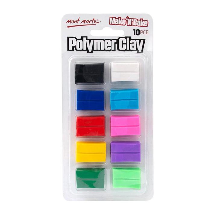 Mont Marte Make n Bake Polymer Clay 10pce, Polymer Clay 10ps Set, Mont Marte