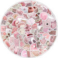50/100PCS Simple Cute Pink Sweety Girl Style Graffiti Stickers for Bicycle Hand Account Pencil Case Decals.