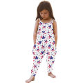 Girls children's summer suspender backless star jumpsuit American Independence Day climbing jumpsuit children's clothing. 