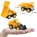 6pcs Mini Casted Toy Track Car Mini Toy Construction Vehicle Set Farm Tractor Excavator Simulation.