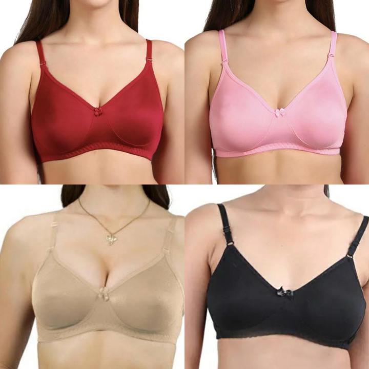 4-Pack Soft Stretchable Bra for Girls and Women, Comfortable Fit