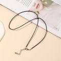 Thin black leather cord necklace for Man.