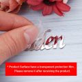 1 Piece 5cm/8cm Width Custom Personalized Name Plate Acrylic Mirror Sticker Cake Tag Baby Baptism Wedding Party Decoration. 