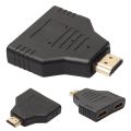 2 In 1 HDMI Male To Dual HDMI Female Port Audio Video Spli-tter Adapters Converter 1080P Monitor USB Adapters Sockets. 