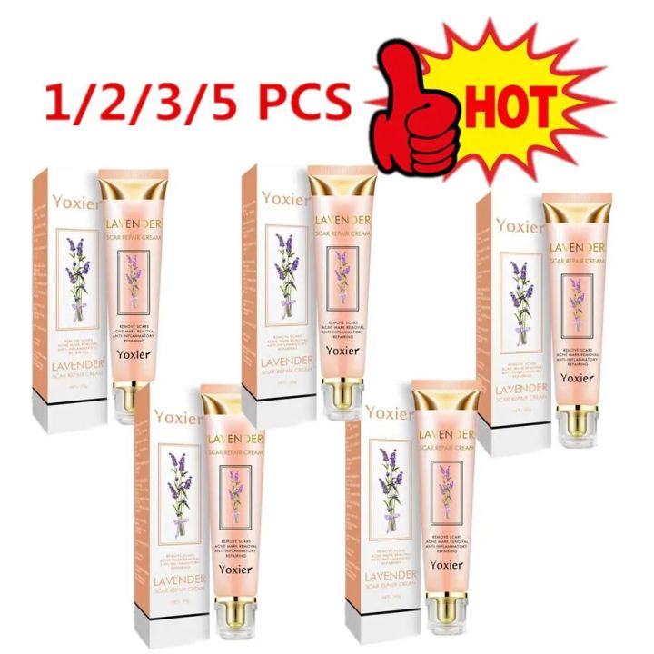 Yoxier Lavender Scar Repair Cream Acne Scar Removal Skin Stretch Pigmentation Marks Smooth Remove Scar Care Whitening Corre