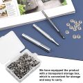 50 Sets Leather Snap Fasteners Kit Black Metal Snap Buttons Silver.