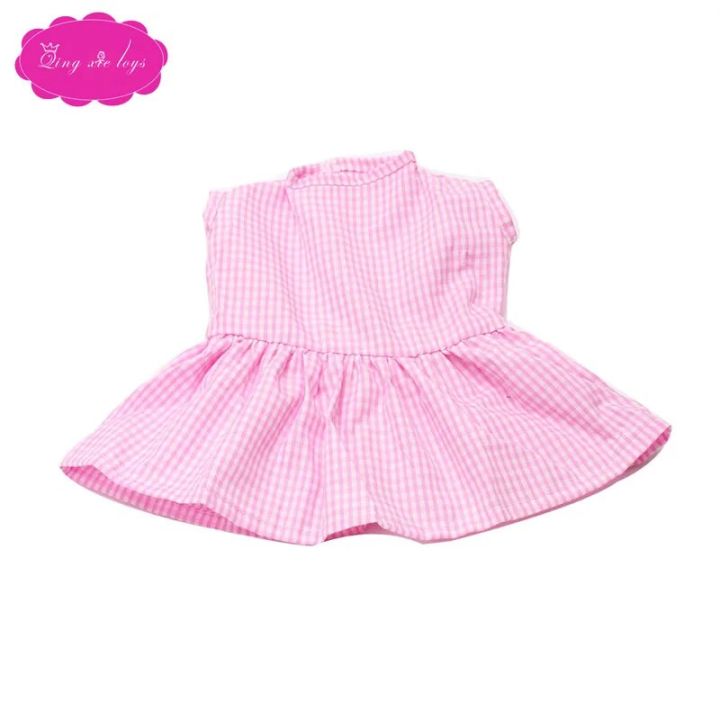【The road to happiness Store】18 inch Girls doll clothes 2 pcs skirt suit 5 style American newborn dress Baby toys fit baby dolls
