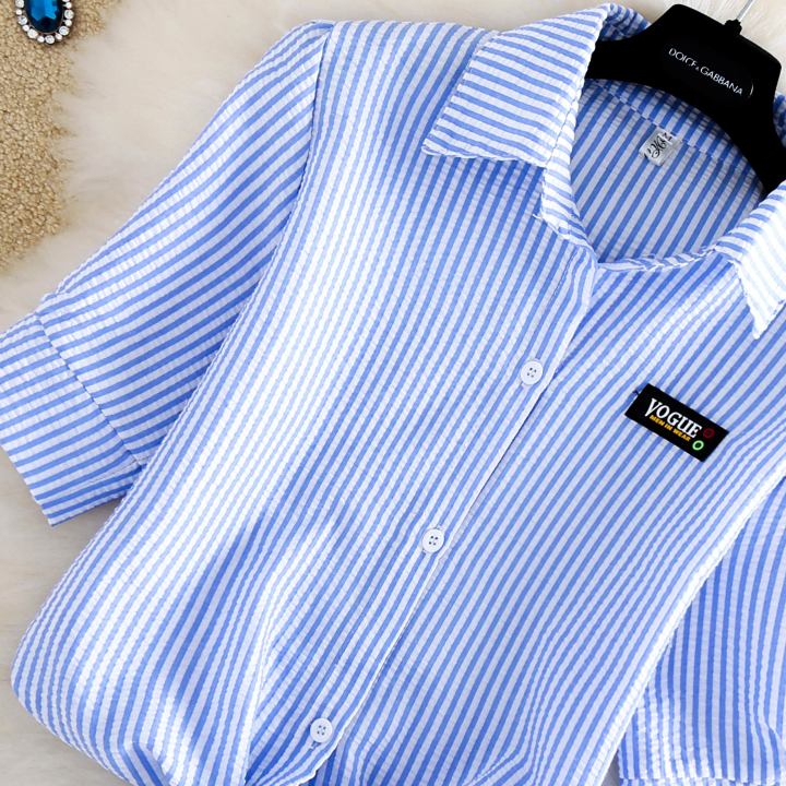 Chiffon%20Short-Sleeved%20Shirt%20for%20Female%20Students%20Stripe%20College%20Style%20Versatile%20Spring%20and%20Summer%20New%20plus%20Size%20Bow%20T%20T-shirt%20-%20Image%206