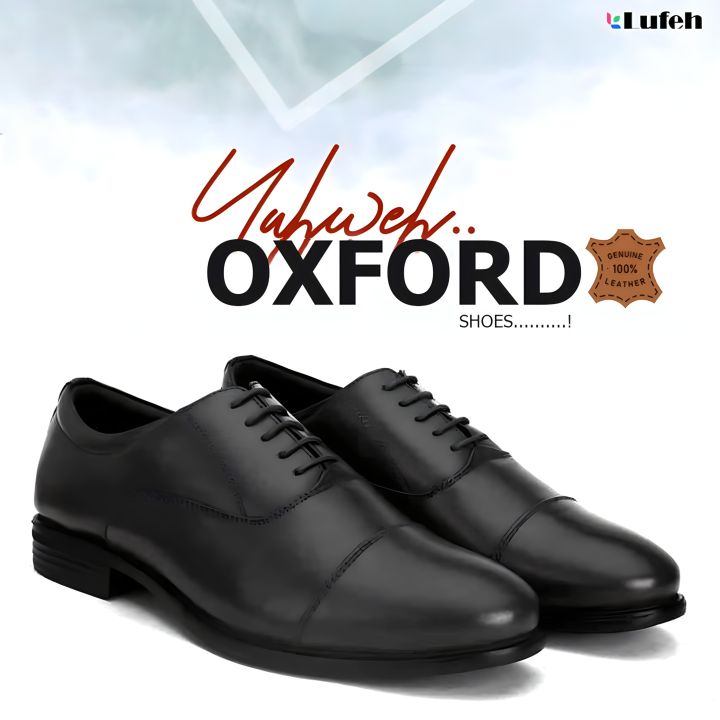 Lufeh Exclusive Men's Formal Oxford Shoes Classic Style Casual Business Dress Shoes Leather Upper