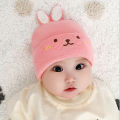 Cute Cartoon Baby Beanie Cap Solid Color Rabbit Ears Knitted Hat for Infant Boy Girl Autumn Winter Warm Toddler Kids Bonnet. 
