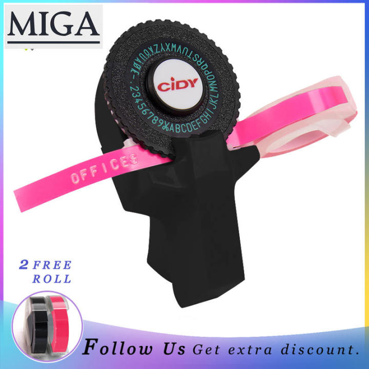 【Great Selection】 Mini Portable Manual label maker DIY 3D embossing label writer printer typewriter with plastic PVC 9mm label tapes lettering machine