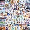 10/50/100Pcs Chibi Genshin Impact Stickers Klee Mona Xiao Eula Children Anime Stickers Laptop Suitcase Graffiti Game Scrapbook.