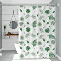 Leaves With Hook Shower Curtains Waterproof Mildew Proof Bathroom Curtains Green Pattern Thicker Partition Curtain Home Decoration.