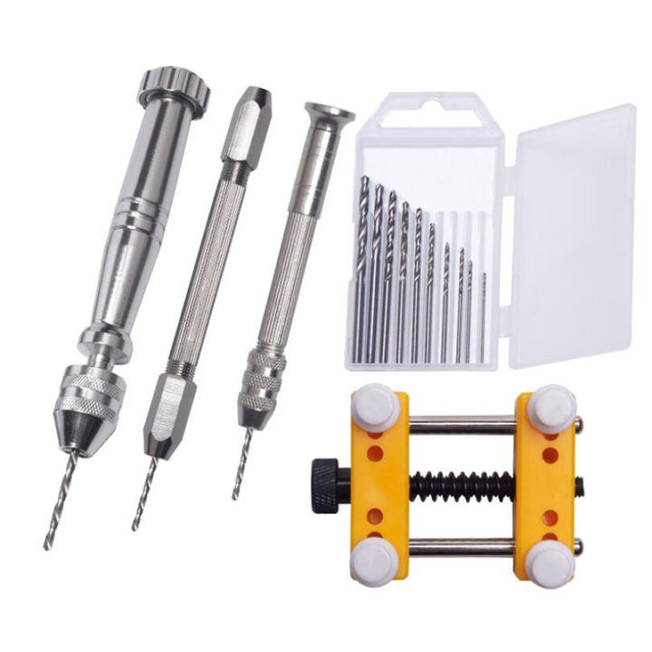 Hand Drill Keyless Chuck Fixed Seat Twist Drill Resin Jewelry Drilling Tools Mzea