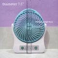 WEIDASI WD-202 Rechargeable 2400mAh Lithium Battery Up-Down Adjustable Desk Fan With LED Light. 