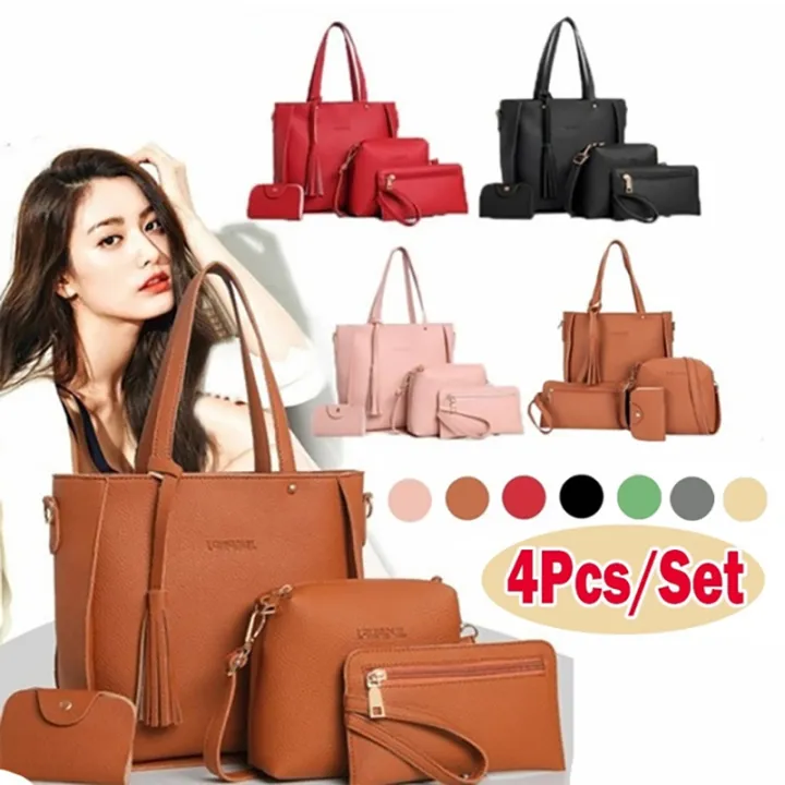 9%20Colors%20Ladies%20Leather%20Bag%20Set%204pcs%20Shoulder%20Bag%20Handbag%20Messenger%20Bag%20Set%20Mzea%20-%20Image%202