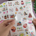 1 Sheet Cartoon Happy Birthday Kawaii Stickers Laptop Guitar Motorcycle Luggage Skateboard Bicycle Kids Toy Sticker Decal. 