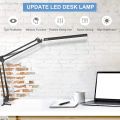 Swing Arm Lamp LED Desk Lamp with Clamp Eye-Care Dimmable Light 3 Color Modes Modern Architect USB Clip-on Table Lamp For Study.