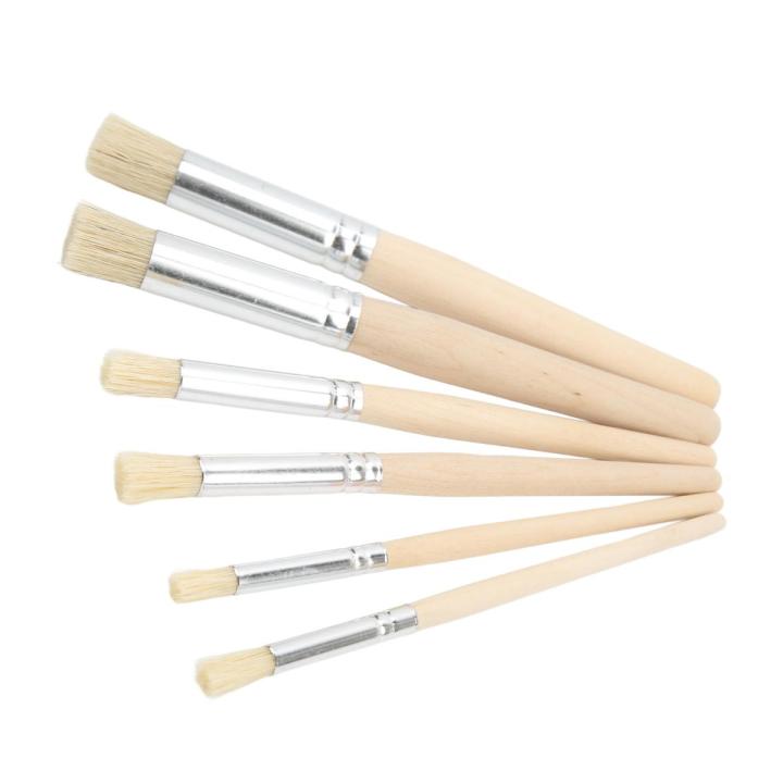 Stencil Paint Brushes , Ergonomic  Highly Durable Easy Grip Stencil Brush Set 6PCS for Drawing for Lettering for Art for Kids